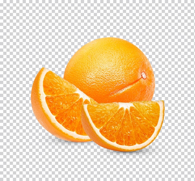 Verse sinaasappel gesneden geïsoleerd Premium PSD