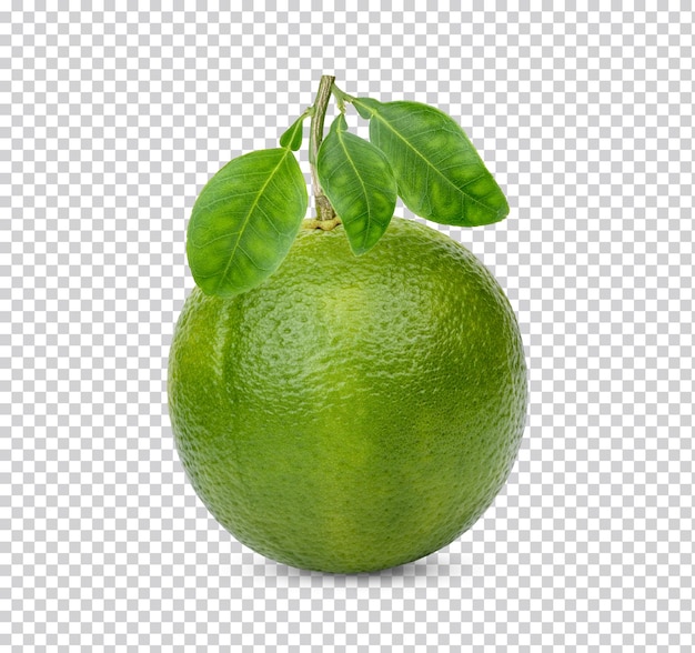Verse sinaasappel met geïsoleerde bladeren Premium PSD