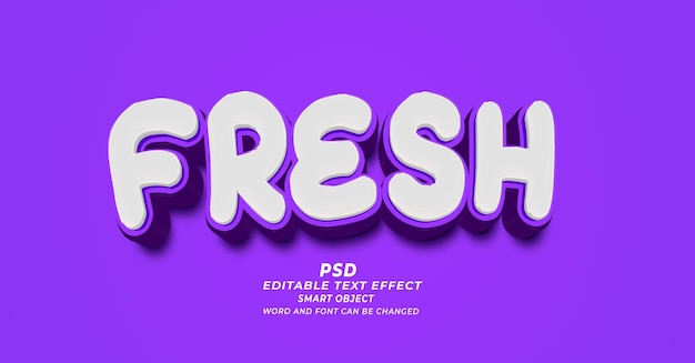 Verse vruchten PSD 3d bewerkbare teksteffect Photoshop sjabloon