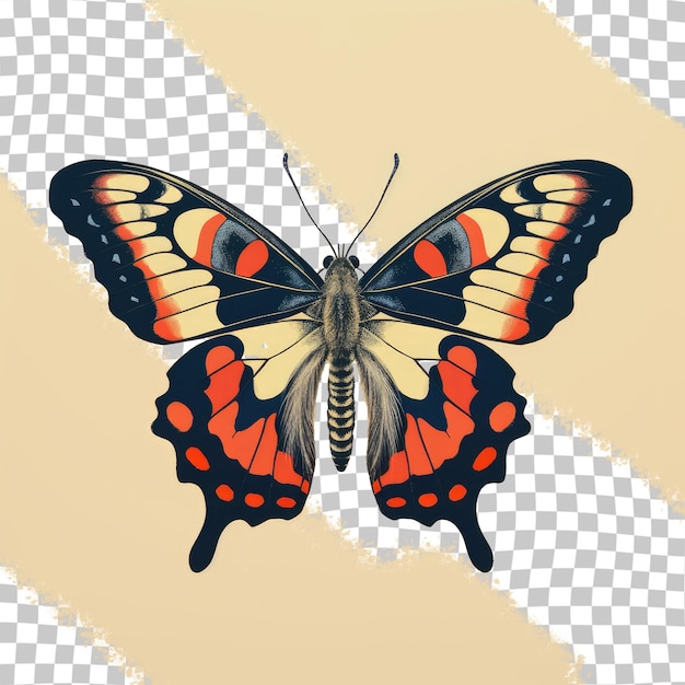 Versierde vlinder met een zigzagpatroon op een doorzichtige achtergrond Odina decorata