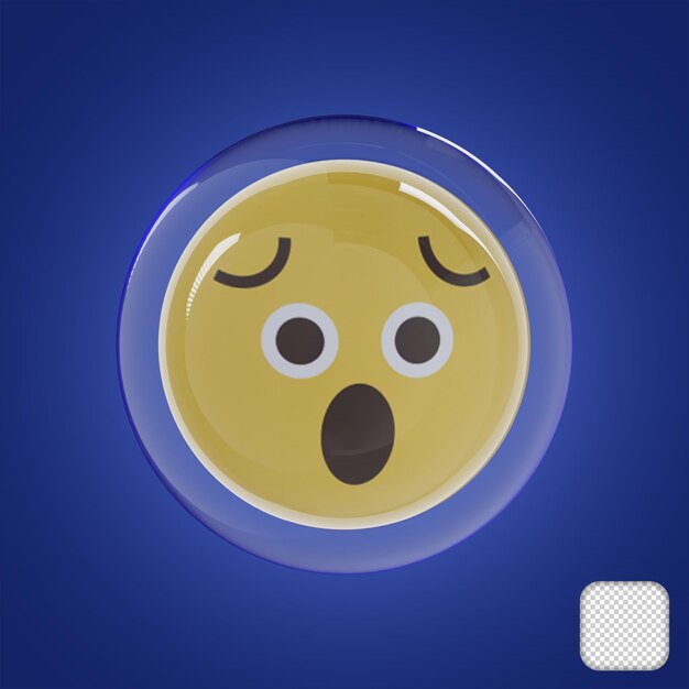 Verstilde Emoji met Bubble 3d illustratie