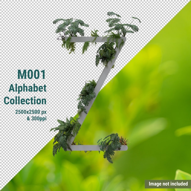 Verticaal alfabet met groen organisch concept
