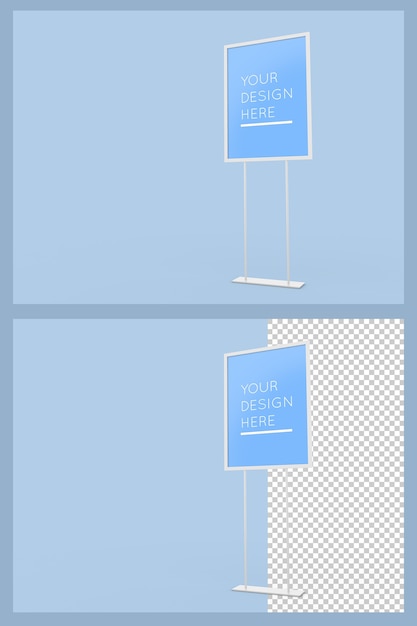 PSD vertical advertising stand board mockup isolated