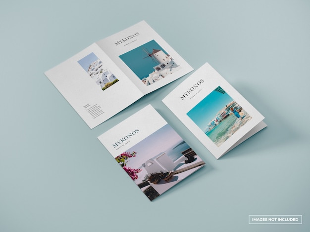 Vertical bifold brochure mockup