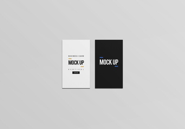 Vertical black white business card mockup