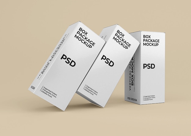 Vertical box mockup design for product packaging