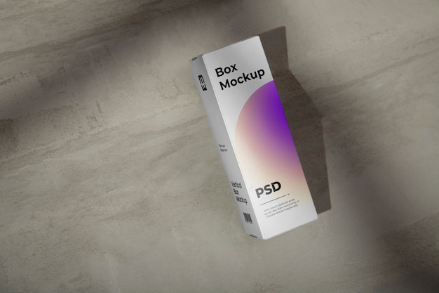 PSD vertical box in studio mockup