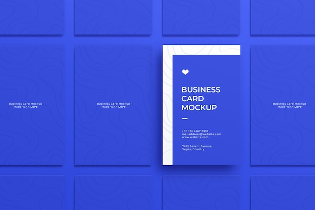 PSD vertical business card mockup