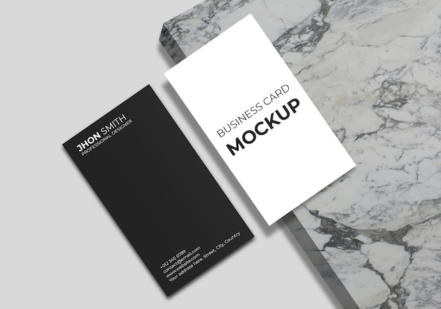 Vertical business card mockup