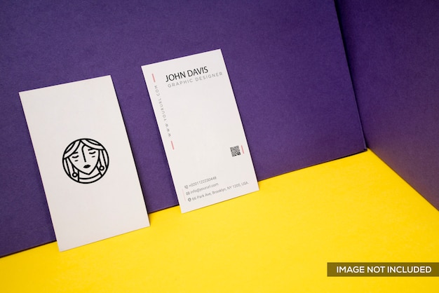 Vertical Business Card Mockup