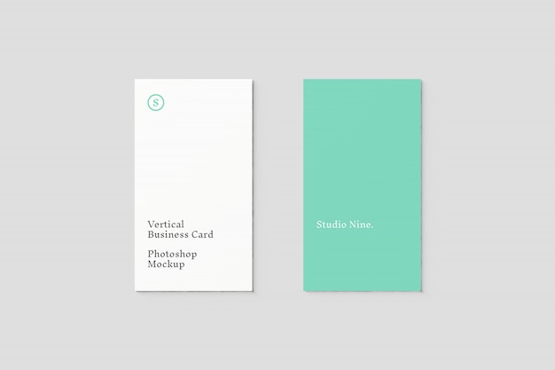 PSD vertical business card mockup