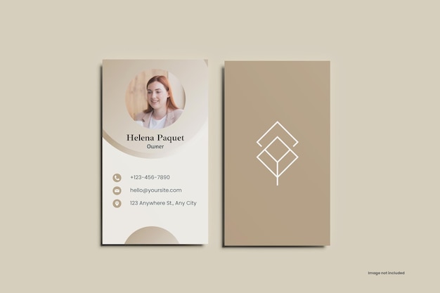 vertical business card mockup