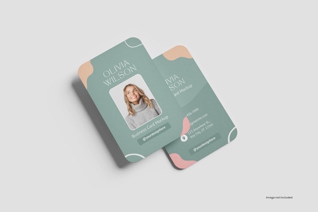 vertical business card mockup