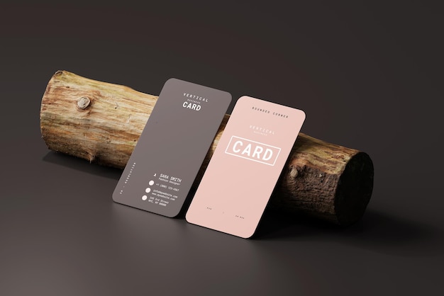 Vertical business card mockup