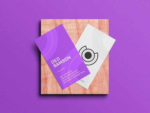 Vertical business card mockup