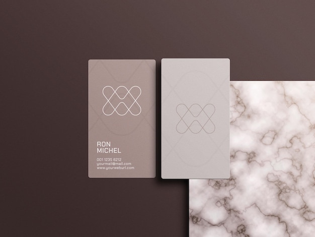 Vertical business card mockup