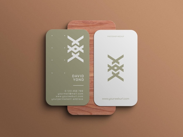 Vertical Business Card Mockup