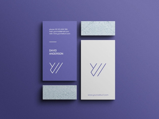 PSD vertical business card mockup