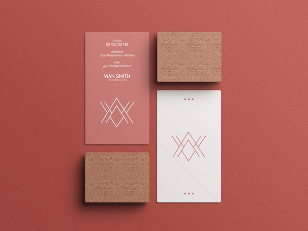 Vertical business card mockup