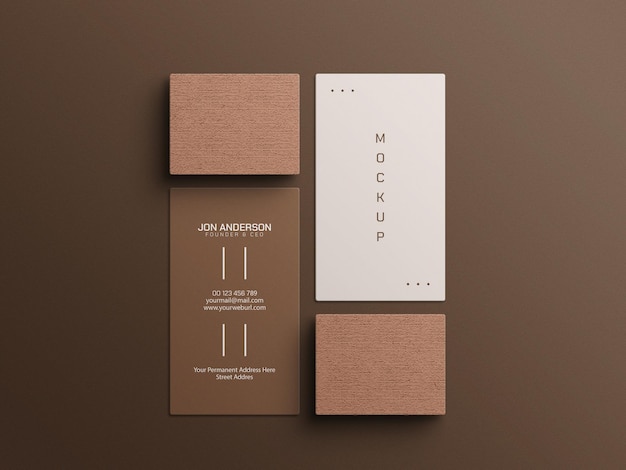 Vertical business card mockup