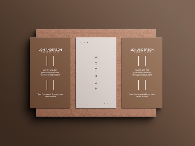 Vertical business card mockup