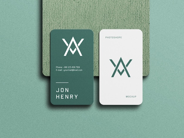 Vertical business card mockup