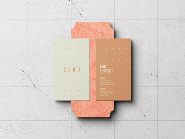 Vertical business card mockup