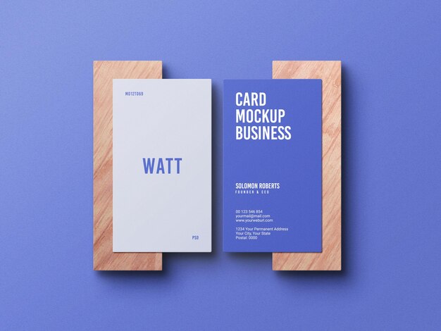 PSD vertical business card mockup