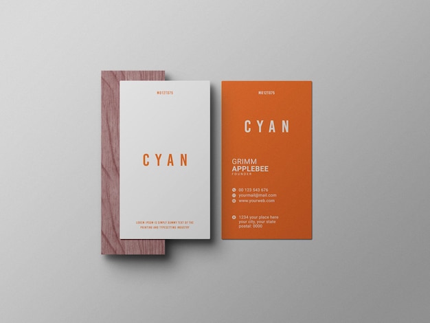 Vertical business card mockup