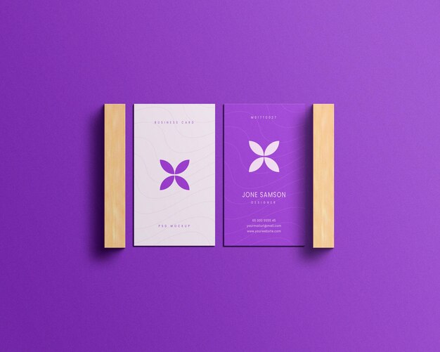 Vertical business card mockup