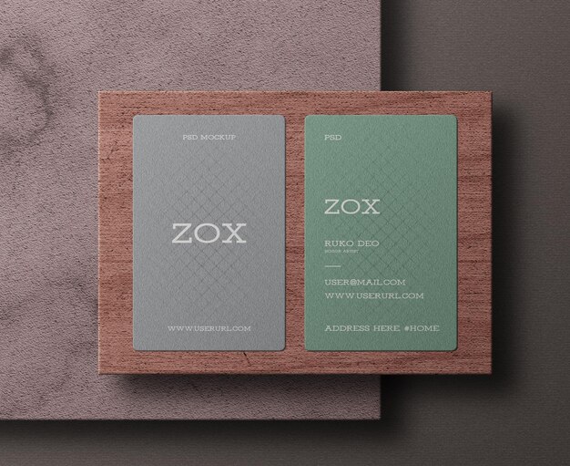 Vertical business card mockup