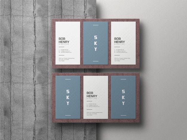 Vertical business card mockup