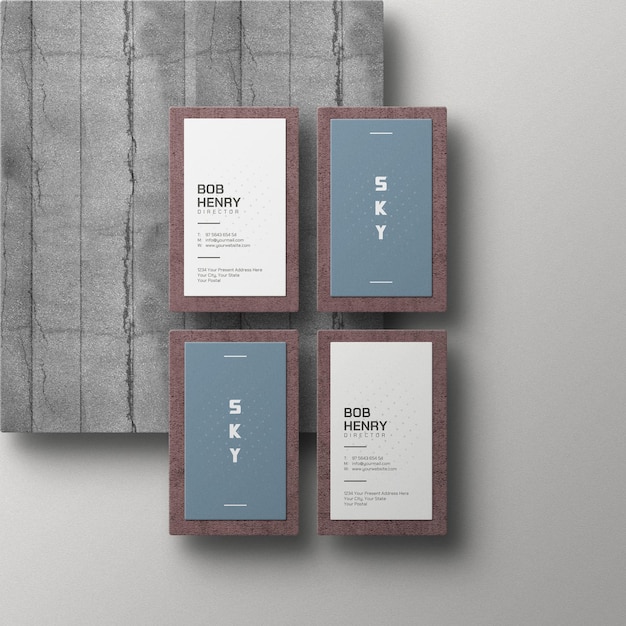 Vertical business card mockup