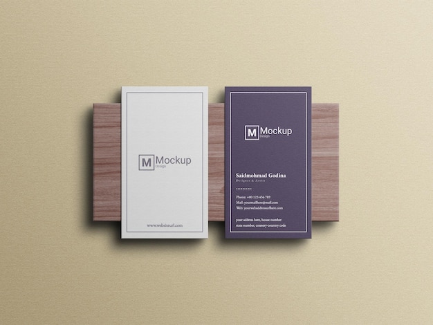 PSD mockup di biglietto da visita verticale