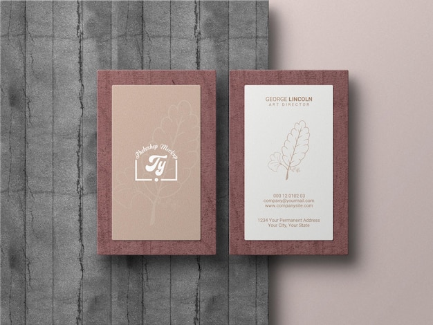 Vertical business card mockup