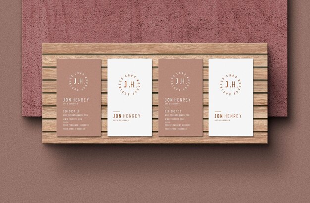 Vertical business card mockup