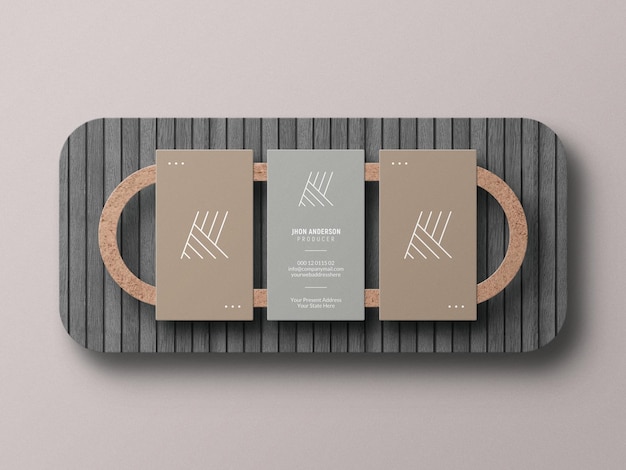 Vertical business card mockup