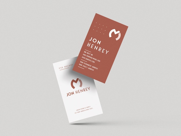 Vertical business card mockup