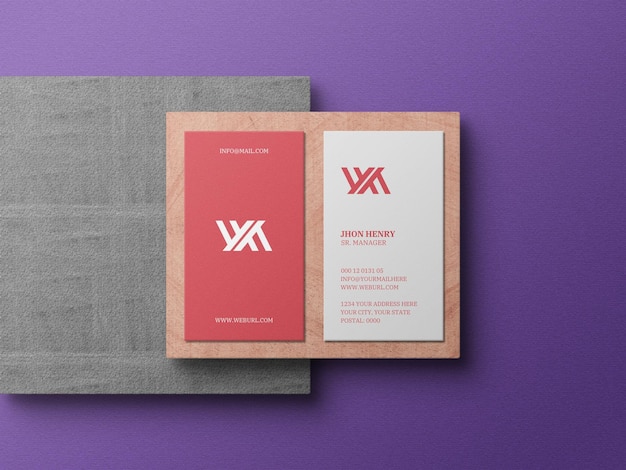 Vertical business card mockup