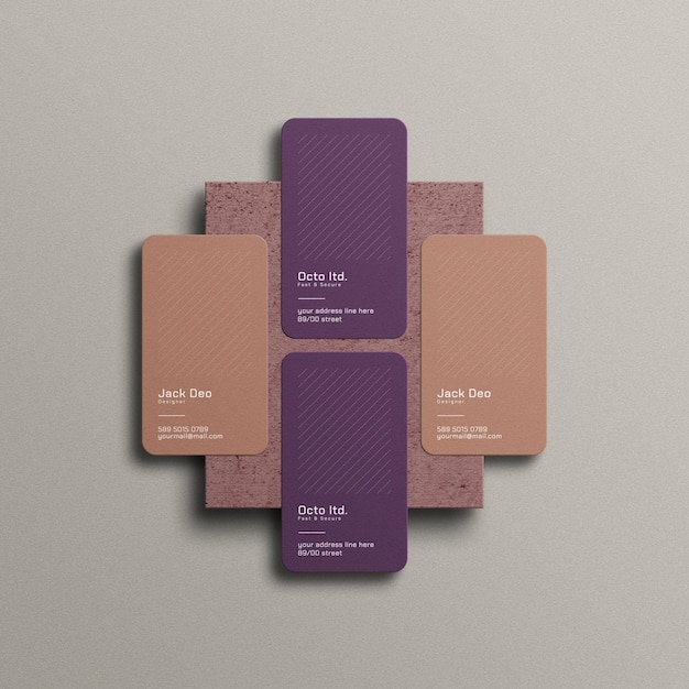 PSD vertical business card mockup