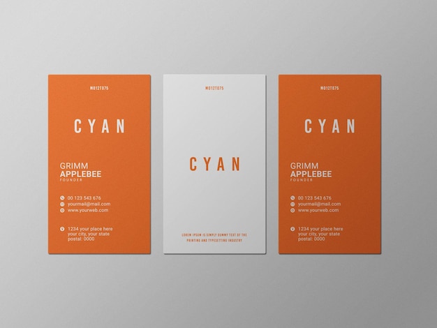 Vertical business card mockup