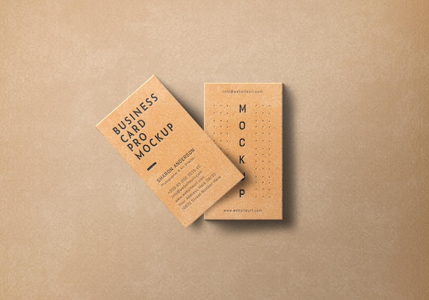 PSD vertical business card mockup