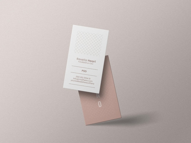 Vertical business card mockup