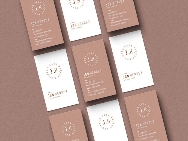 Vertical business card mockup