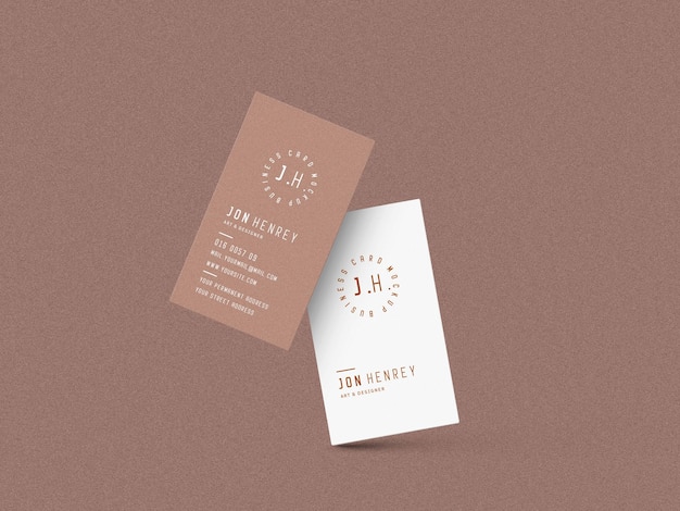 Vertical business card mockup