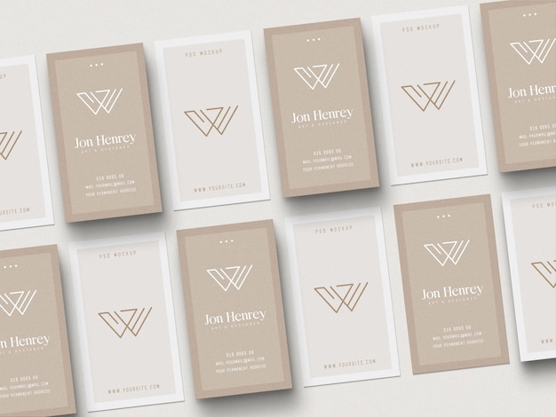 Vertical business card mockup