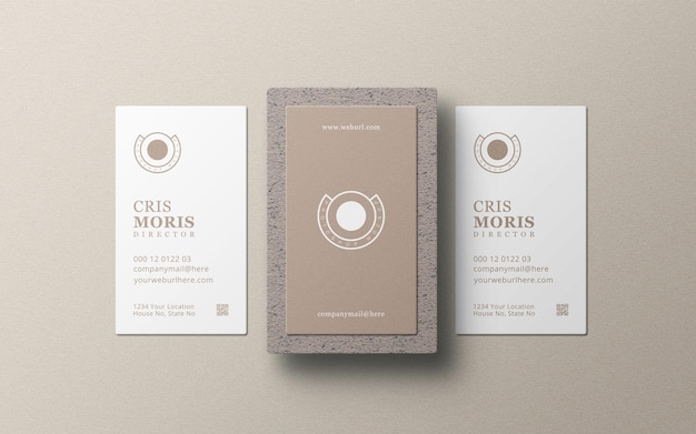 PSD vertical business card mockup