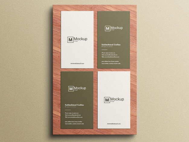 Vertical business card mockup