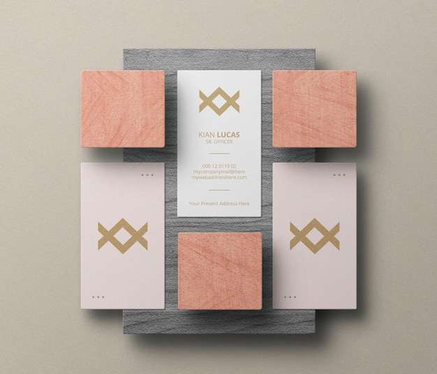 Vertical business card mockup