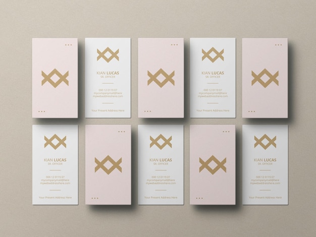 Vertical business card mockup